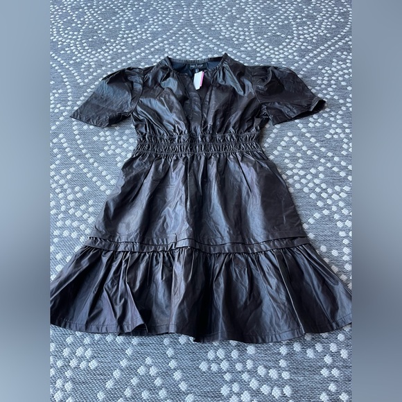 Simply Southern Faux Leather Brown Dress Womens LARGE New fit & flare sexy - Picture 2 of 14